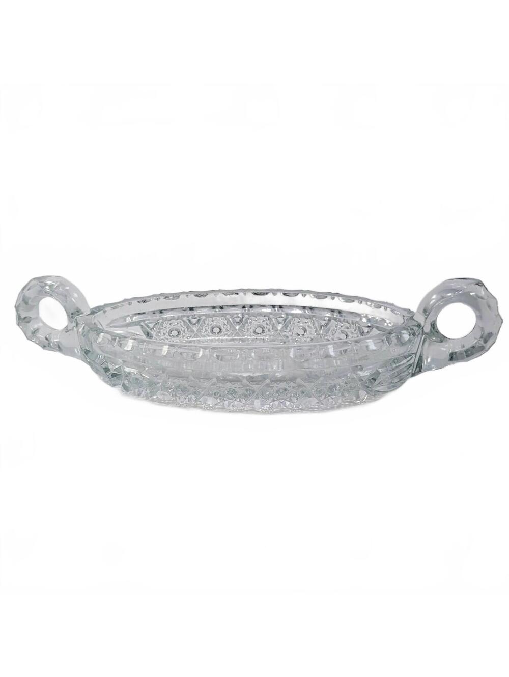 EAPG Imperial Glass Nucut Star & Button Relish Dish
